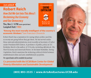 Arts and Lectures program text of Reich talk
